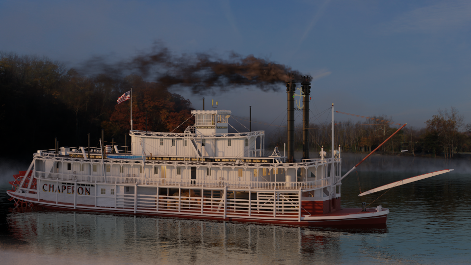 Green River Steamboat Chaperon: Starboard view - Rendering by Jens Mittelbach, CC BY 4.0